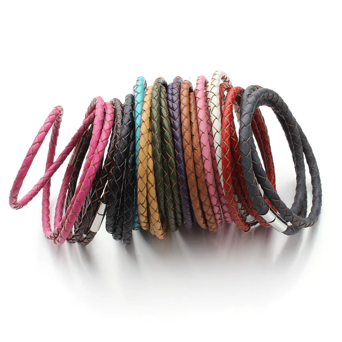 Louleur 3 Layers Genuine Braided Leather Bracelet Fit Original Charm Bracelets Making Pulseras Charm Wrap Bracelets  Wholesale