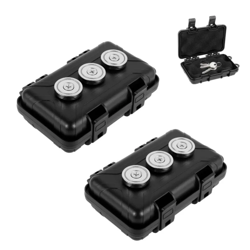 Upgraded New Hidden Magnetic Keychain Waterproof Car Bottom Hidden Key Box Rust-proof Multifunctional Key Box Spare Box