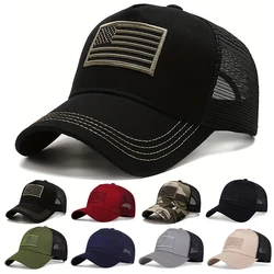 USA Flag Mesh Baseball Cap Summer Breathable Hat Men Women Tactical Hats Unisex Hip Hop Caps Outdoor Sport Trucker Hats