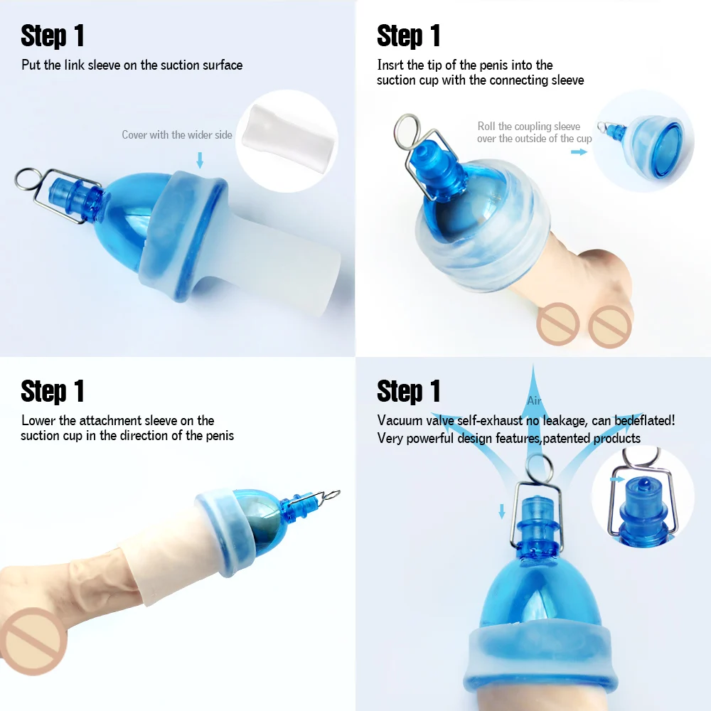 Male Dick Vacuum Pump Penis Extender Enhancement Enlargement Chain Hanger Stretcher lengthening Cup Gravity ball Exercise System