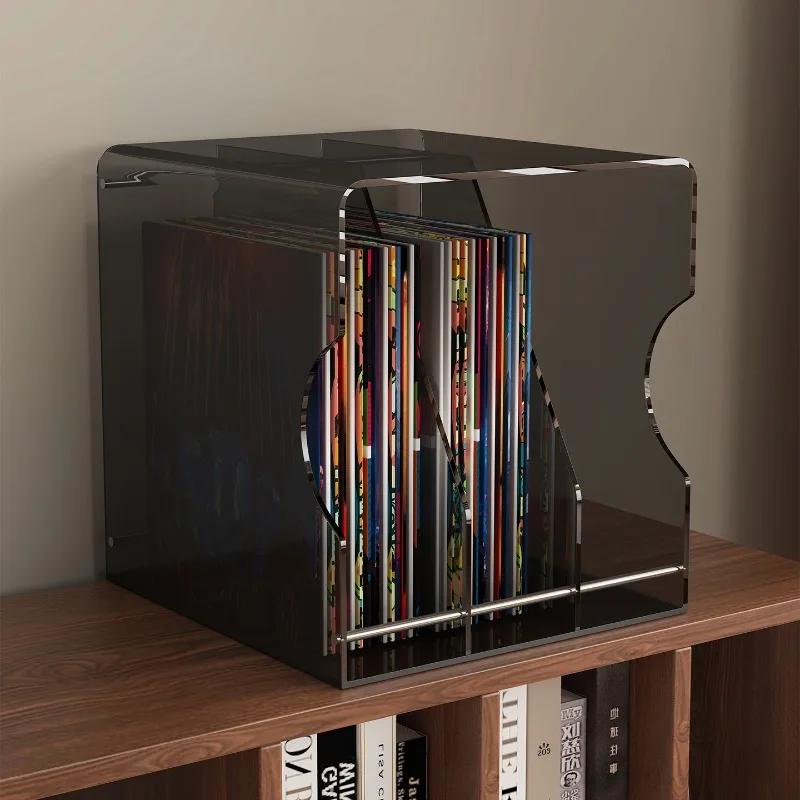 

Акриловая подставка для виниловых пластинок, настенная/настольная полка для хранения LP-альбомов, современный декор для дома и стеллаж для проигрывателя