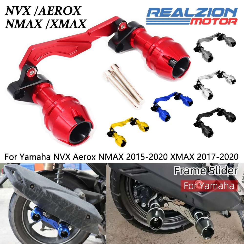 

Слайдеры рамки RZ NVX NMAX для Yamaha Aerox XMAX HONDA PCX 160, слайдер глушителя, защита выхлопных газов, 2 шт., PCX160 PCX150 PCX125