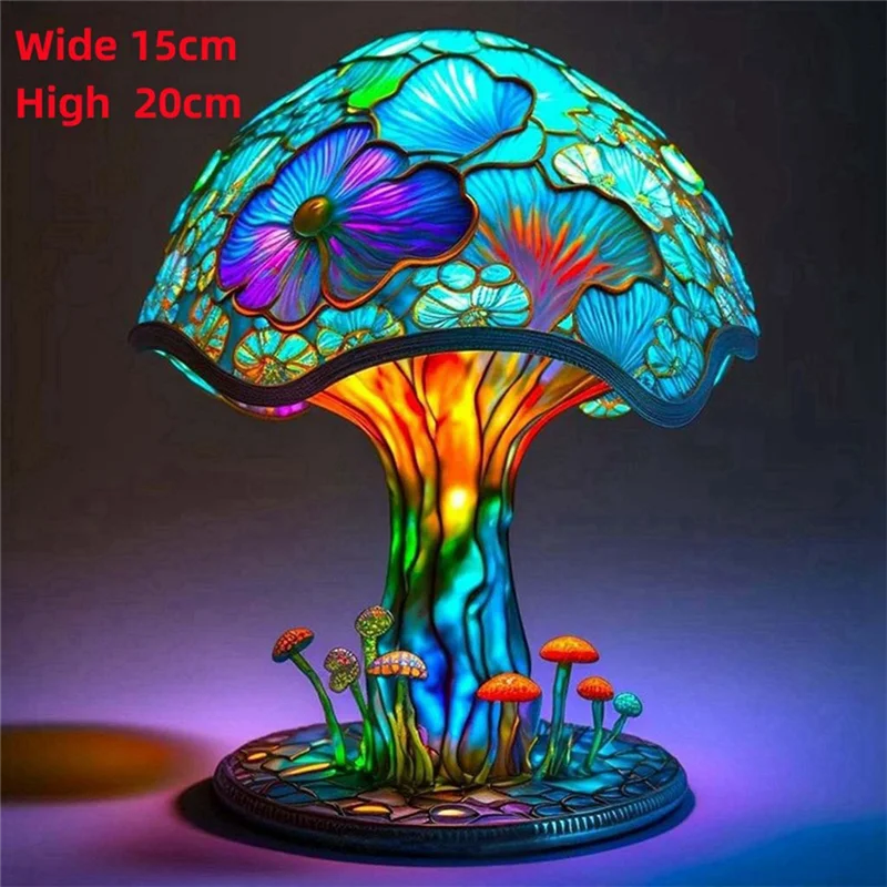 Lampu Meja Seri Tanaman Berwar - Mushroom Table Lamp ulasan dan harga
