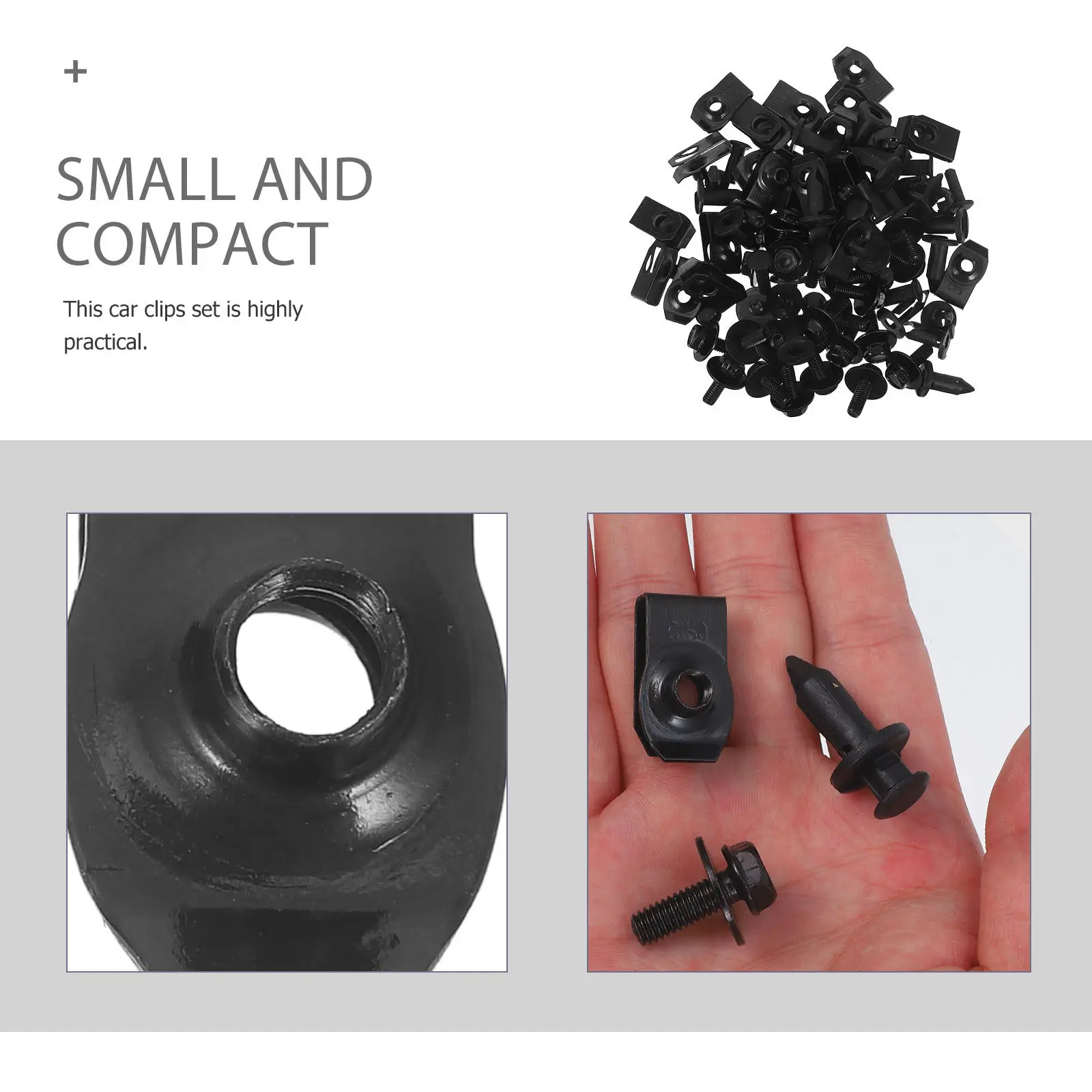 1Set Car Bolt U Clamp Set Reinforcement Mechanism Bumper Protector Stabilizer Mudguard Clips Automotive Fasteners Auto Parts