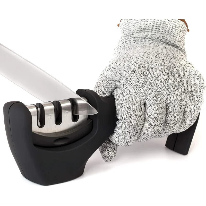 4 Combination 1 Kitchen Knife Accessories:3 High-quality knife sharpeners help with repairs、Recovery、Polishing blades and anti-c