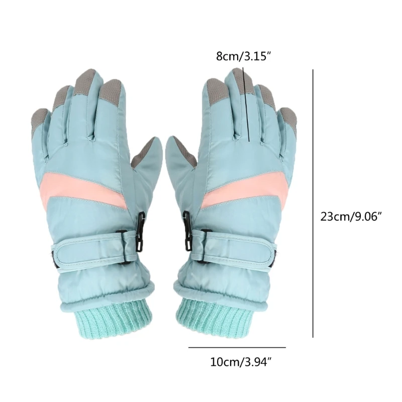 Mitaines neige à doigts complets, 1 paire, gants imperméables pour enfants, mitaines Ski coupe-vent