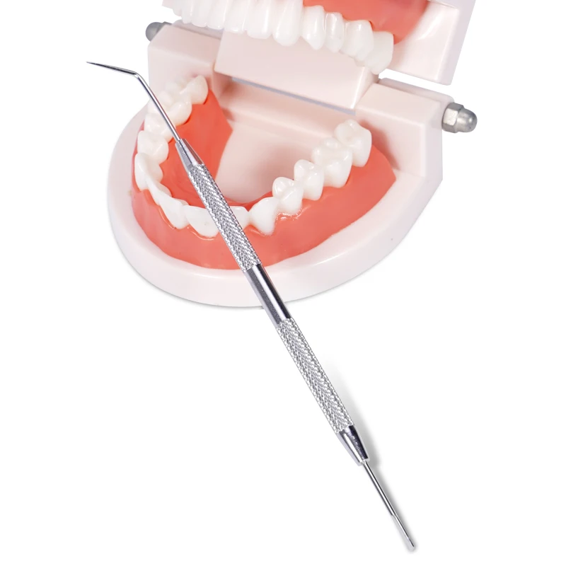 Stainless Steel Oral Tooth Cleaning Tool Double Ends Probe Sickle Flat Scraper Portable Teeth Pick Spatula Tartar Scaler