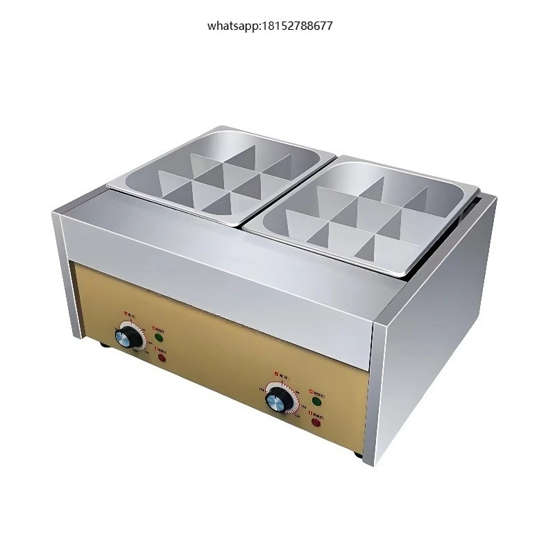 Electric Stainless Steel  Cooker 2 Tanks 18 Grids 20 Liters Hot Pot Cooking Kitchen Equipment