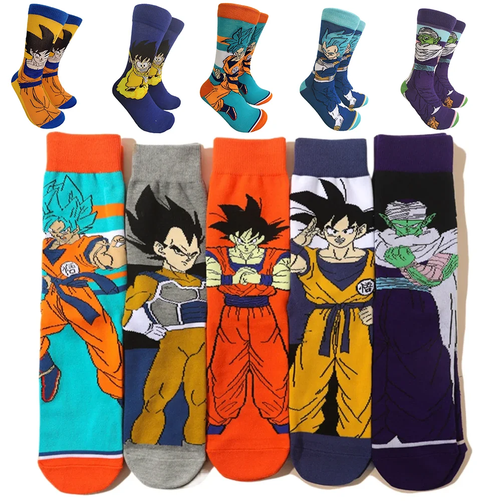 

3Pcs/set Dragon Ball Z Son Goku Anime Socks Men Cartoon Hip Hop Print Skateboard Socks Personality Casual Cotton Long Sock