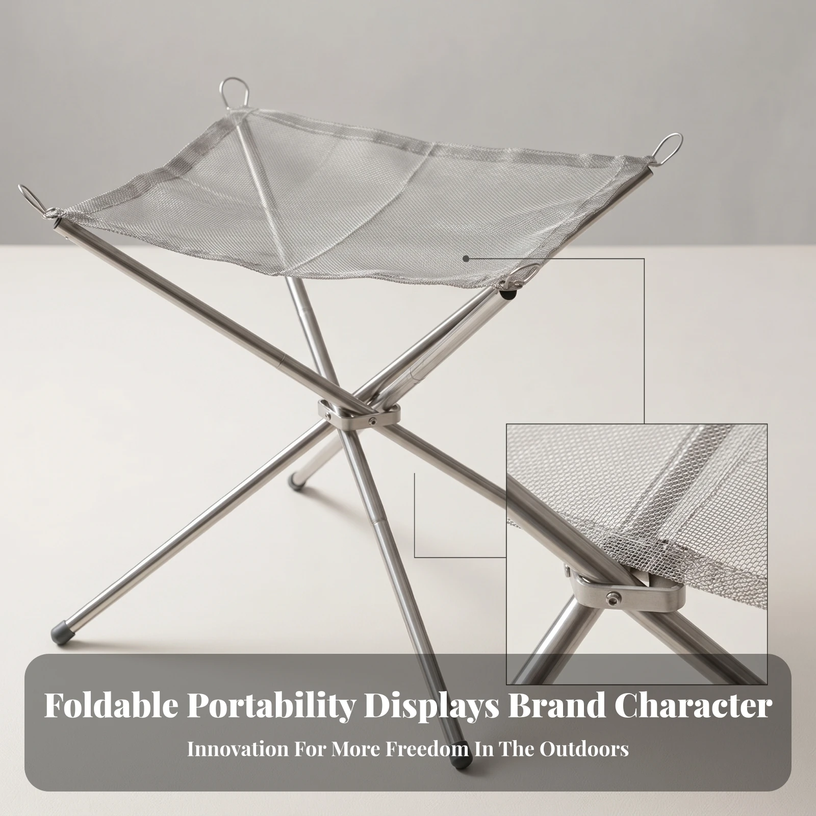 Fire Basin Grill Stainless Steel Foldable Fire Basin for Camping