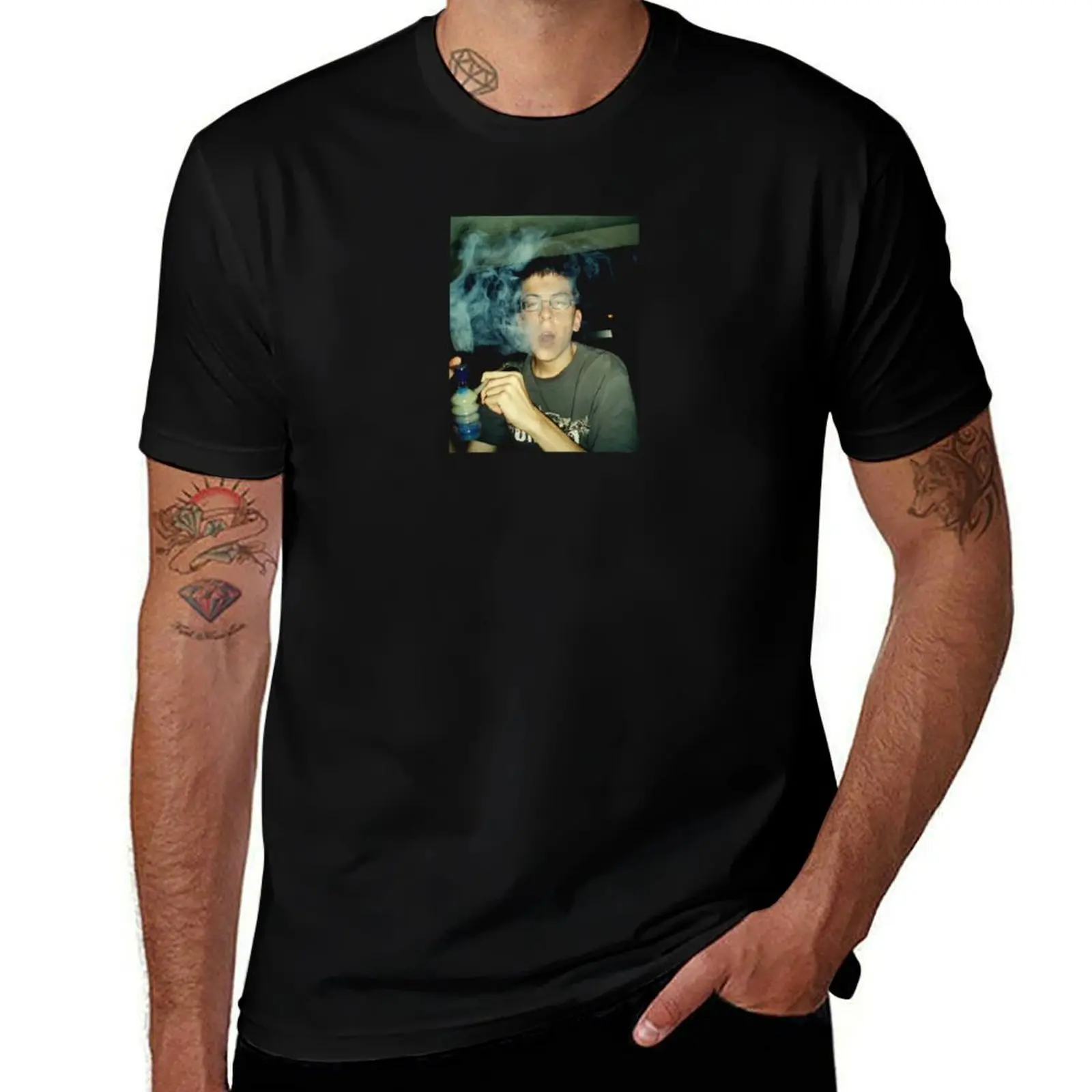 mclovin smoking weed T-Shirt Festival Casual Short Sleeve T-Shirt