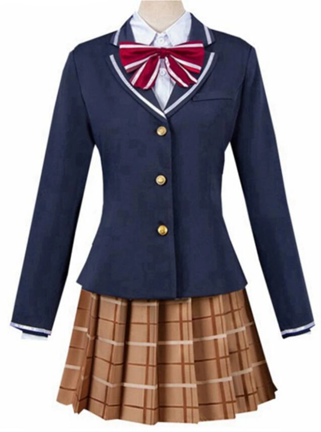 HOLRAN Women Shiina Mahiru Cosplay Costume School Uniform Coat Shirt Skirt Suit Halloween