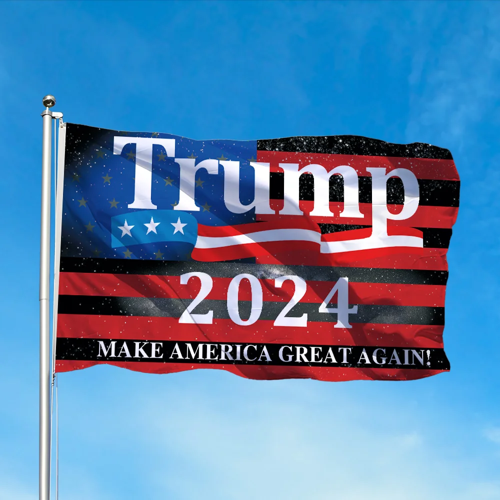 

1pc Large 3x5 Ft TRUMP 2024 Flag with 2 Brass Grommets - Durable Polyester Material, Indoor Outdoor Versatile Decoration, Perfec