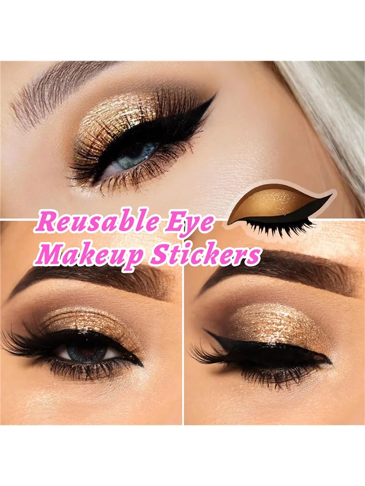 Naklejki na rzęsy i cienie do powiek Lazy Eye, nowe naklejki do cieni i rzęs, samoprzylepne naklejki 3w1 wielokrotnego użytku do szybkiego makijażu