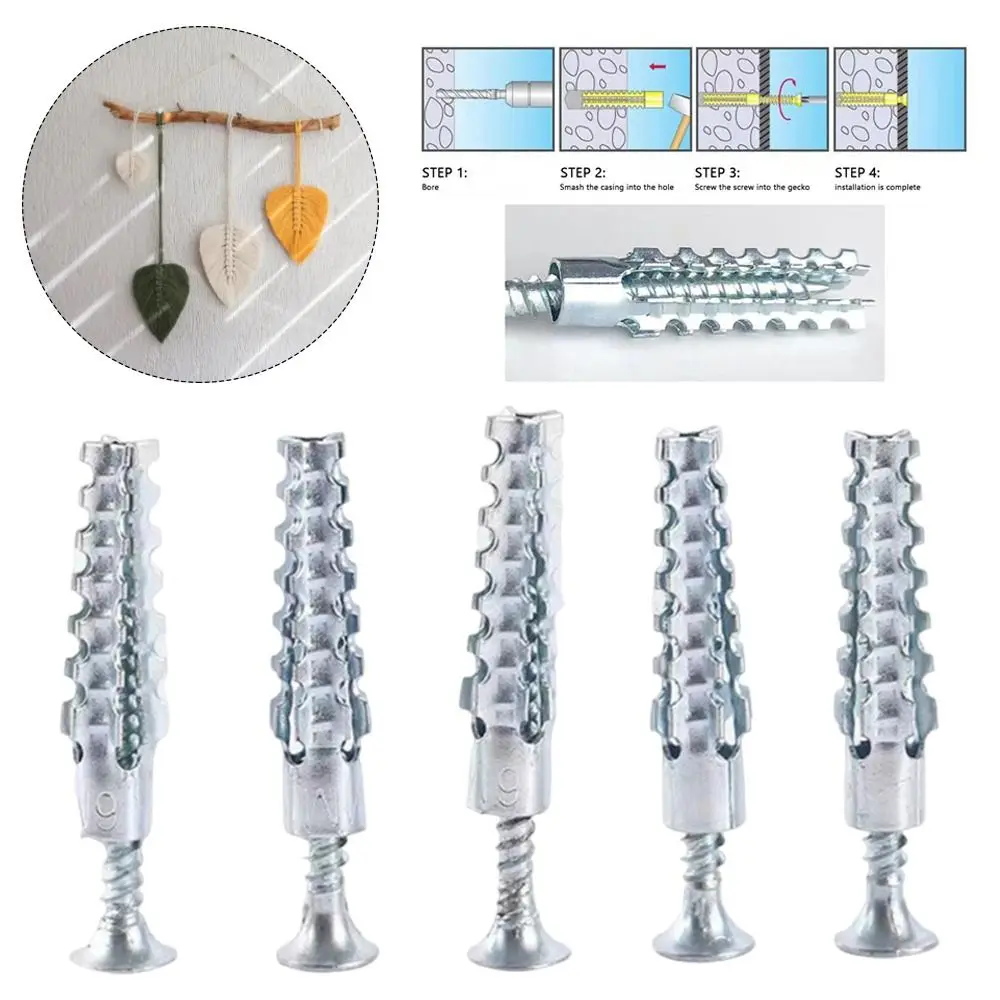 Sets Solid Metal Expansion Tube Thorny Serrated Wall Anchors Kits Fasteners Expansion Bolt Drilling
