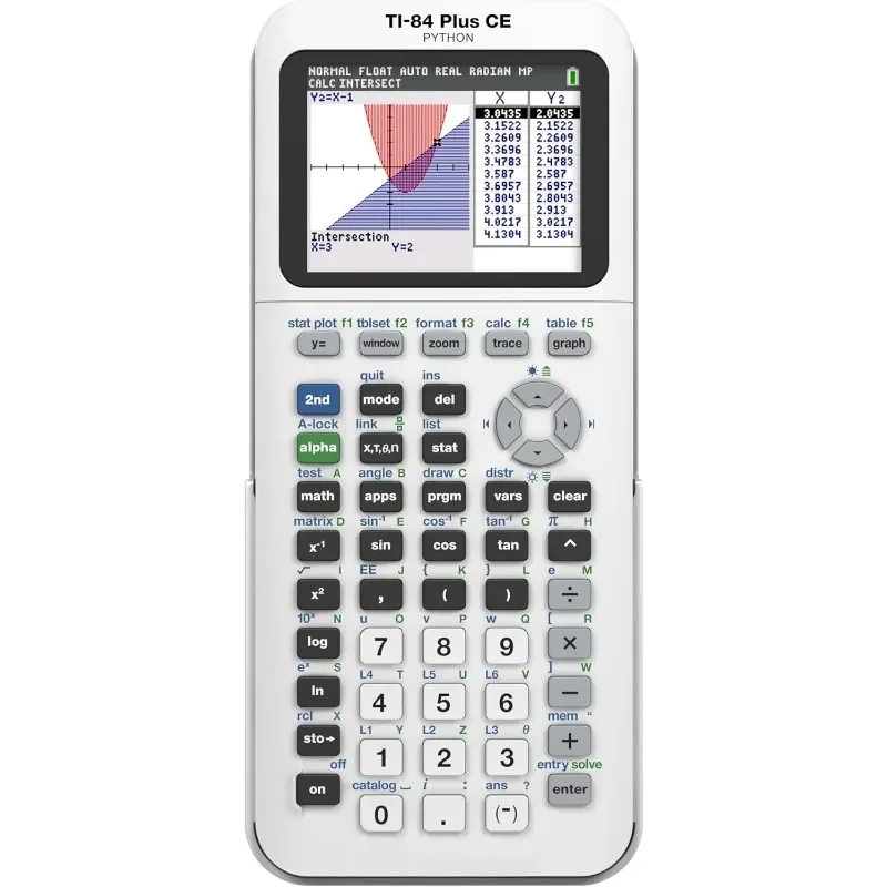 인기 신제품 TI-84 Plus CE 컬러 그래프 계산기, 밝은 흰색
