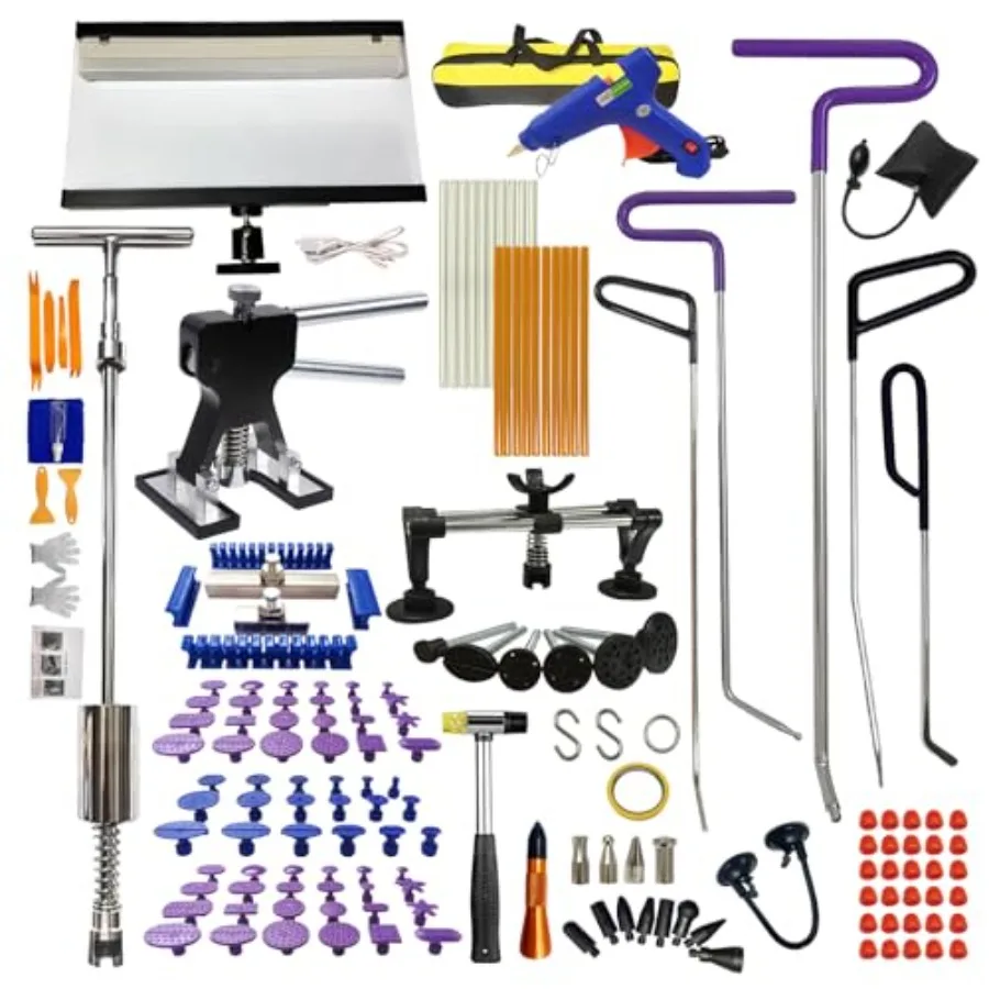 

168 Pcs Paintless Dent Removal Rods, Paintless Dent Repair Tools, Black Lifter Puller Car Dent Repair Kit, Car Dent Puller with