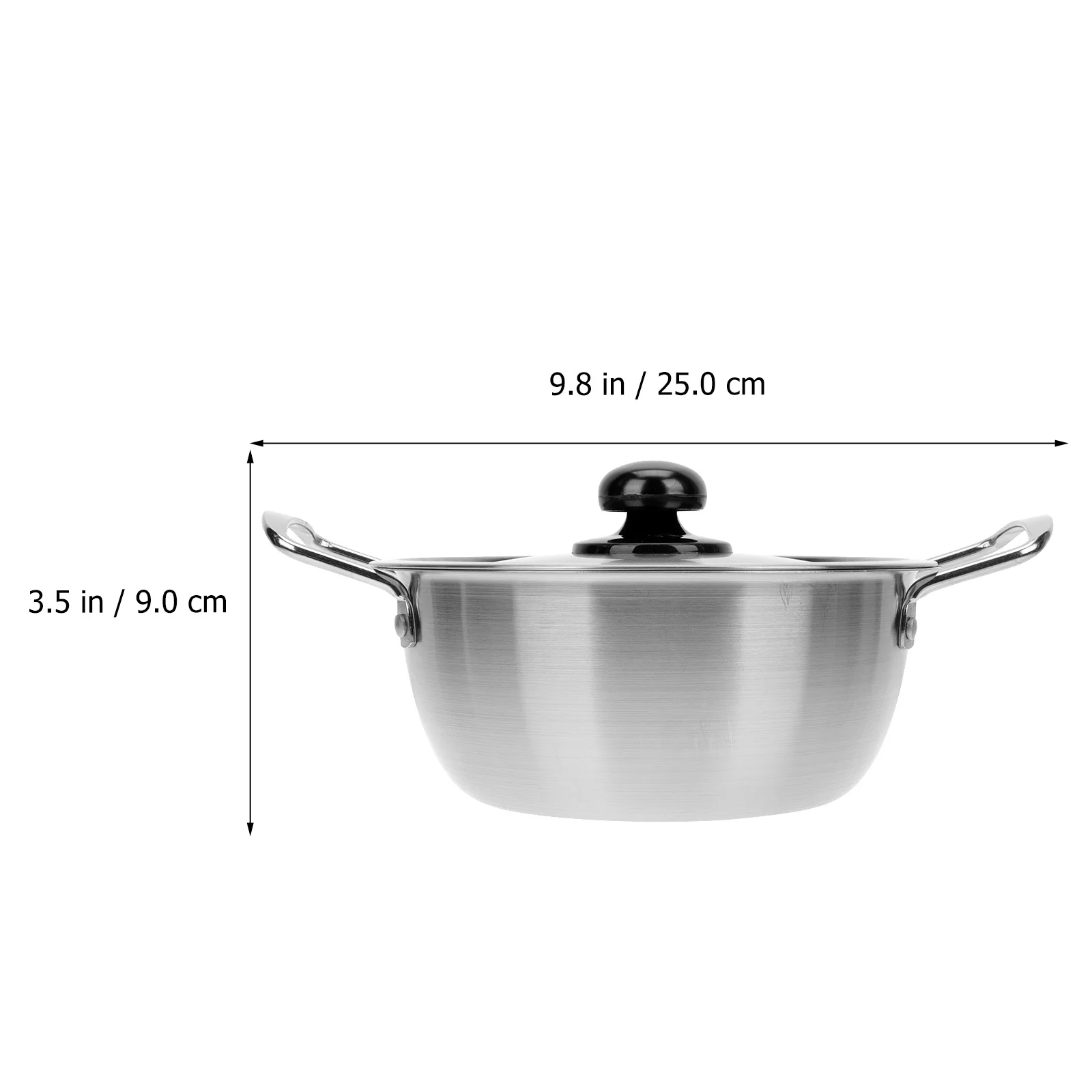 

1 Set Stainless Steel Instant Noodle Pot With Lid Double Ear Soup Cooker For Korean Ramen Stewing Milk Small Hot Pot Kitchenware
