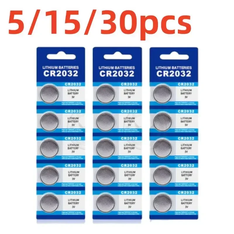 5/15/30PCS CR2032 CR 2032 Button Battery 3V Lithium Battery For Watch Toy Calculator Car Remote Control Button Coin Cell