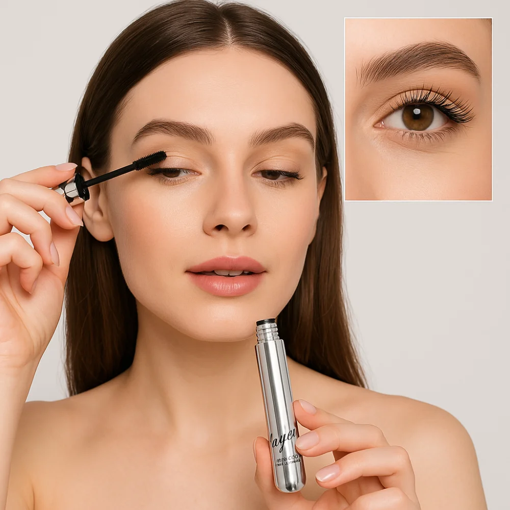 Mascara allungante a prova di sbavature Mascara arricciante impermeabile a lunga durata Allunga le ciglia Mascara riempitivo in fibra dall'aspetto naturale