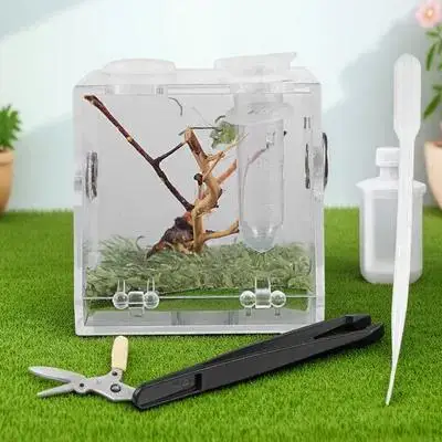 

Reptile Breeding Box Acrylic Transparent Terrarium Ventilated Breathable Pet Cage Suitable for Spiders Small Turtles Crabs