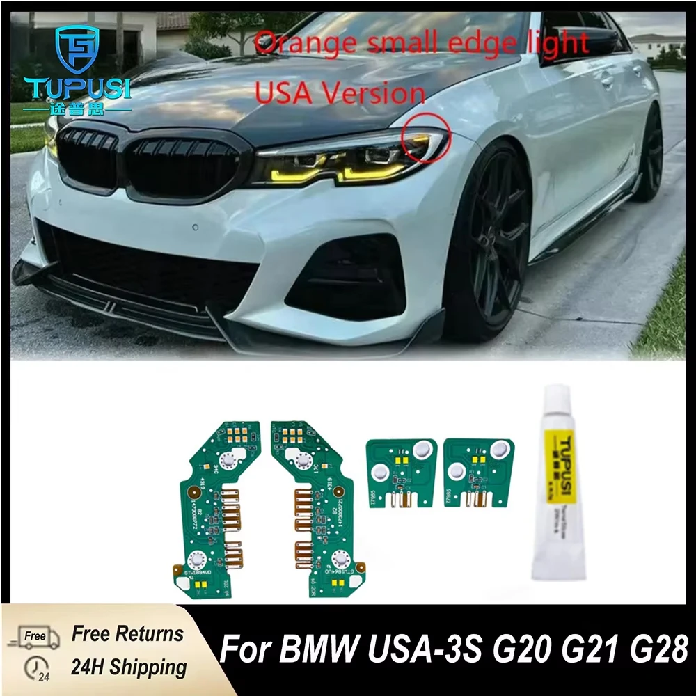

For BMW 3 Series G20 G21 G28 Yellow DRL LED Headlight New Condition Angel Eyes Light Daytime Running Atmosphere Light Accessory