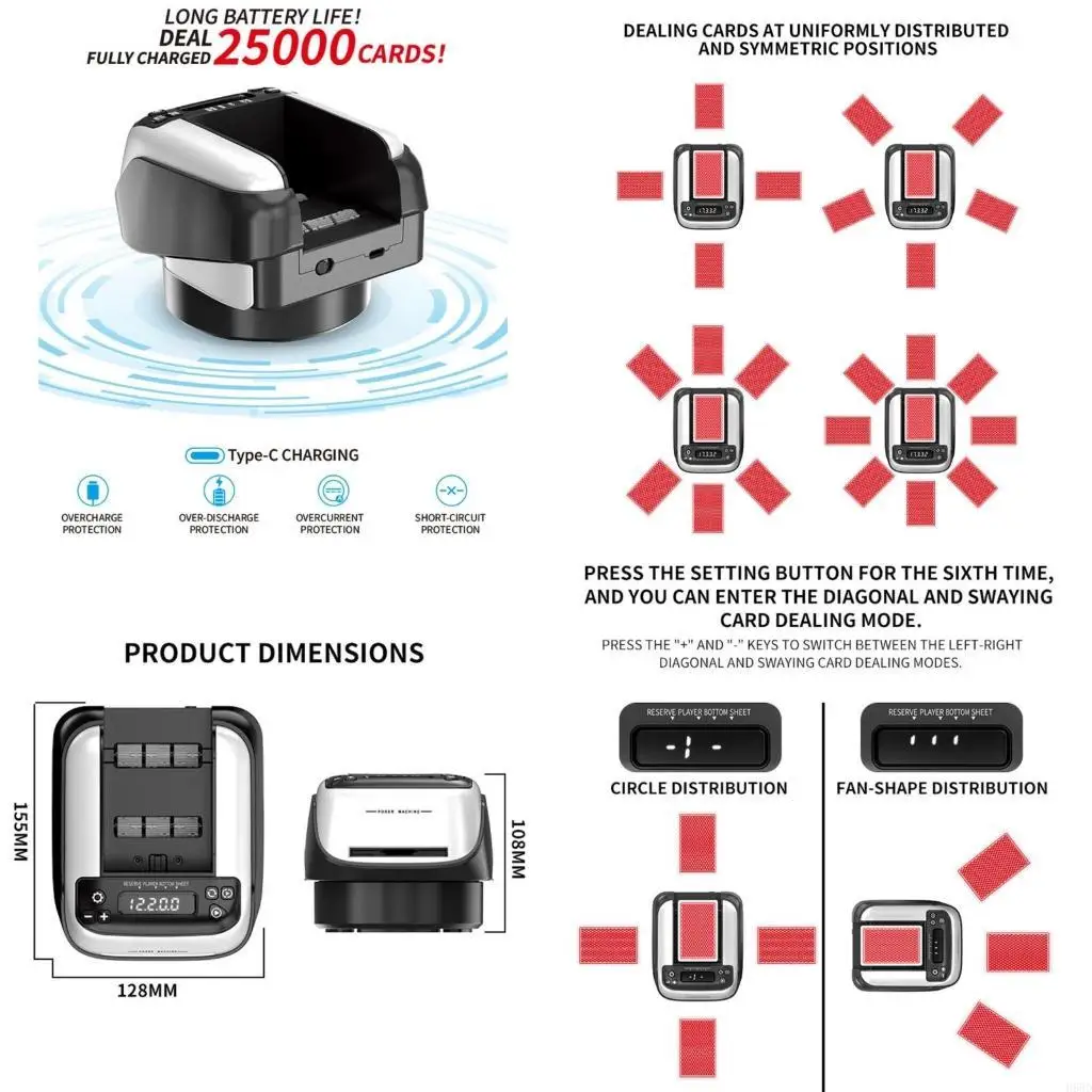 

Продвинутый дилер карточек казино с противоударными моделями с двойной зарядкой для домашнего ночного мероприятия