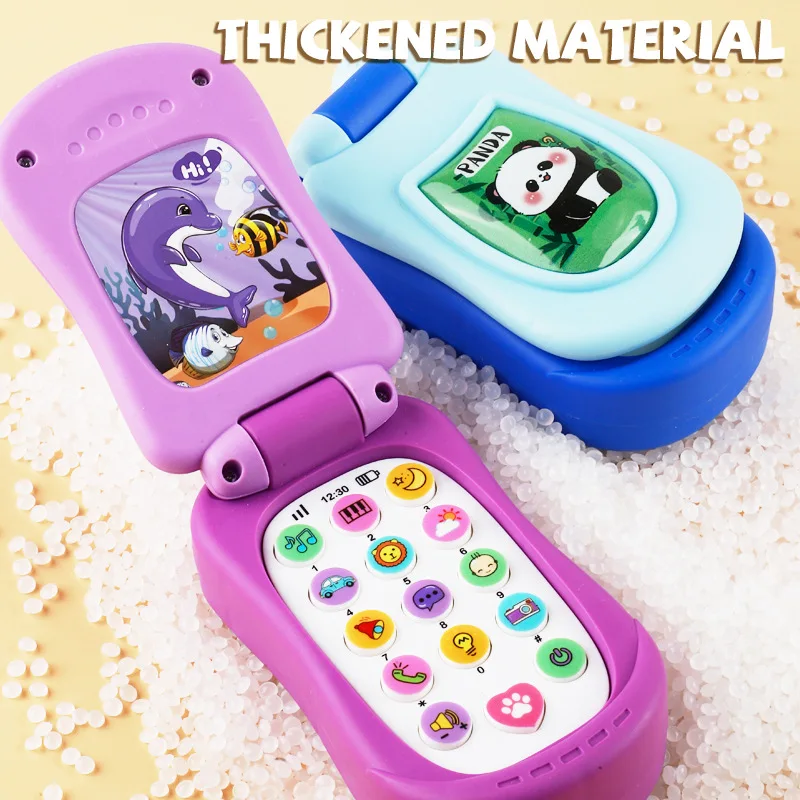 

Cross border children's music mobile phone baby boys and girls flip Christmas phone baby early education children's puzzle toys