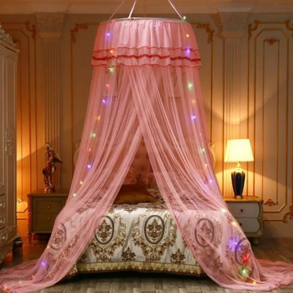 

Elevated Floor-to-Ceiling Mosquito Net for Princess-Inspired Round Bed with Curtains