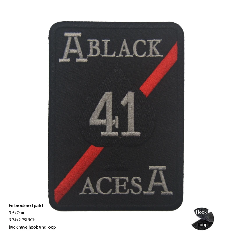 Vendita calda Poker ACES A41 picche Flying Squadron ricamato Magic Badge personalità Skull Poker fascia da braccio zaino Patch