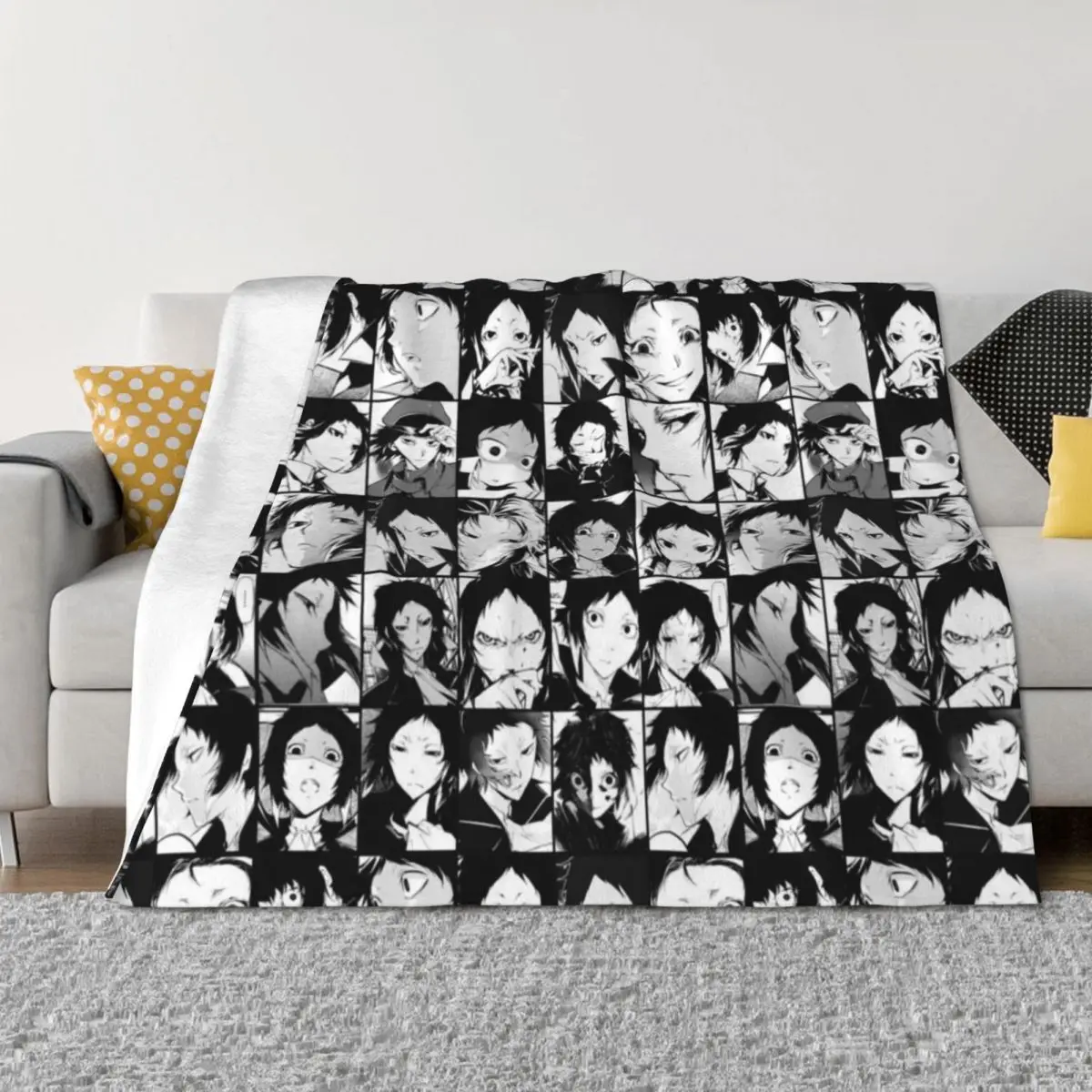 

Akutagawa Ryunosuke- collage black and white version Throw Blanket Giant Sofa halloween Beach Bed linens Blankets