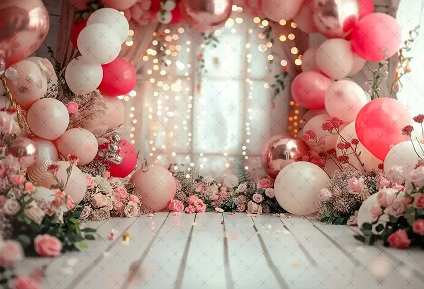 Mehofond 사진 배경 발렌타인 데이 꽃 풍선, 어린이 생일 케이크 스매쉬, 초상화 장식 배경, 사진 스튜디오