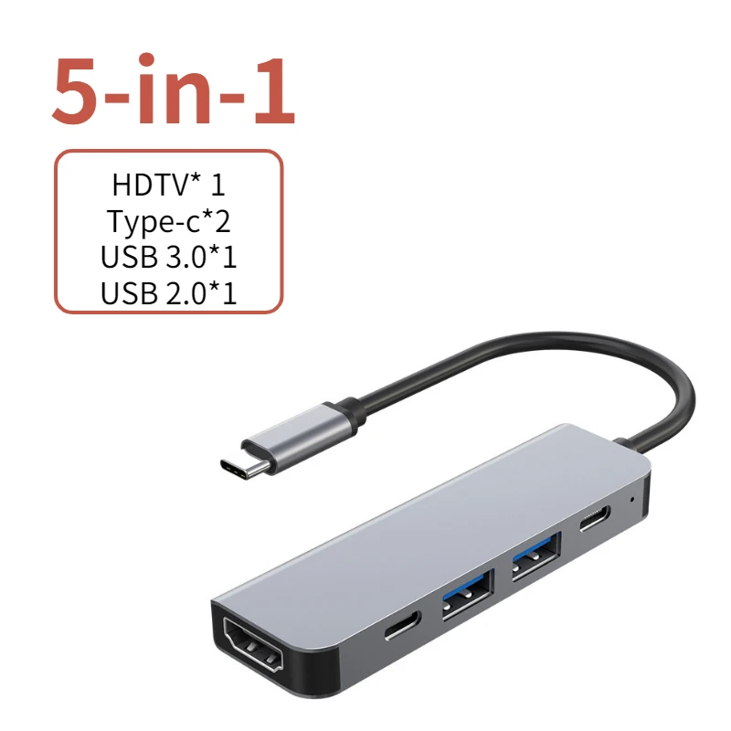 USB C Hub naar 4K HDMI-compatibel USB 3.0 2.0 Type C PD Oplaaddock voor MacBook iPad Samsung S10 Dex TV Muis Toetsenbord U Disk