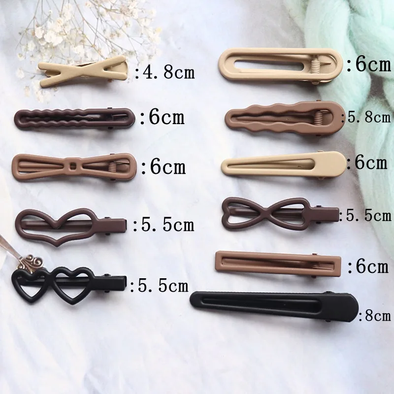 8Pcs/Set Women Girs Vintage Frosted Geometry Hairpins Adult Lovely Alloy Ornamentr Hair Clips Female Fashion Hair Accessories