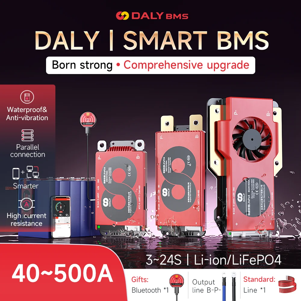 

DALY SMART BMS LFP 4S 7S 8S 16S 20S 24S Li-ion 3S 7S 13S 14S 16S 20S 12V 24V 36V 48V 60V 72V K M S Board BMS For lithium batteri