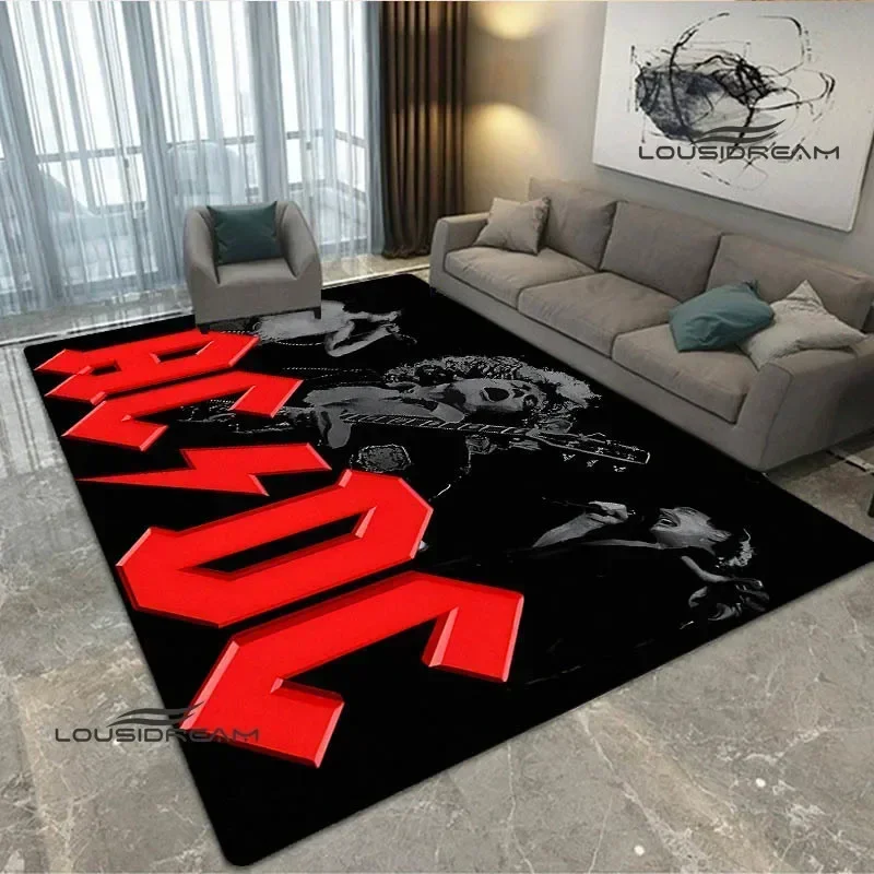 Rock band AC/DC retro Printed carpet living room bedroom carpet non-slip door mat photography props area rug birthday gift