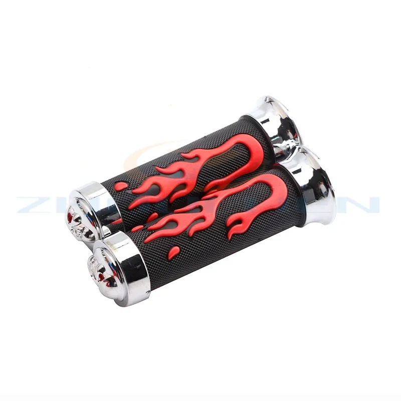 Universal 22/24mm 7/8 Inch Motorcycle Skeleton Rubber Handle Grip for Harley Honda Yamaha Suzuki Scooter