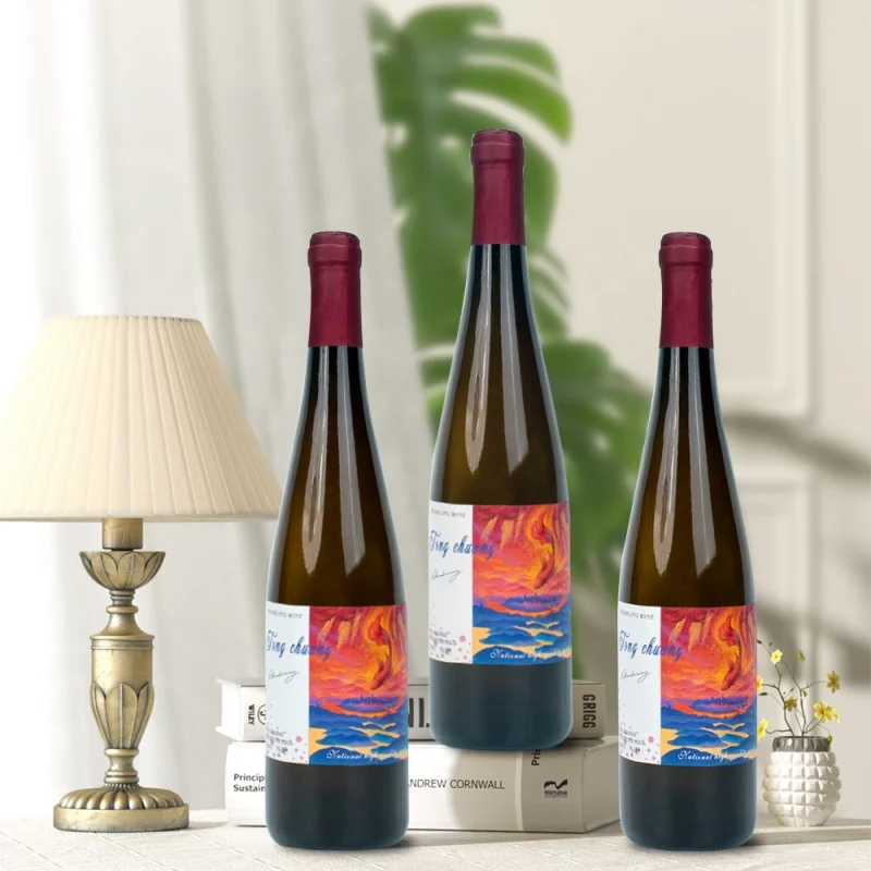 20 0 pieces.Custom.Custom Label Wine High Quality Embossed Foil Textured Paper Sticker Logo Glass Bottle