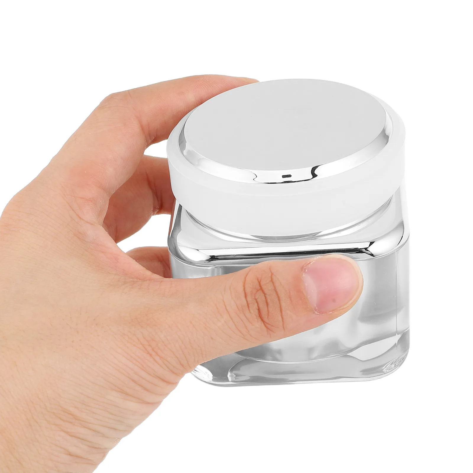 Pot en acrylique avec couvercle mat, rechargeable, pour crème pour le visage, pots de rangement pour crème hydratante, maquillage vide, 2 pièces