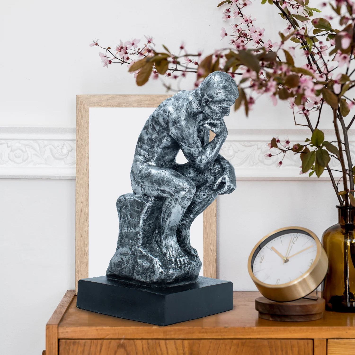 المفكر تمثال برونزي الشهير البرونزية التفكير رجل النحت الكلاسيكية البرونزية رودين نسخة الحرف للهدايا الديكور المنزلي