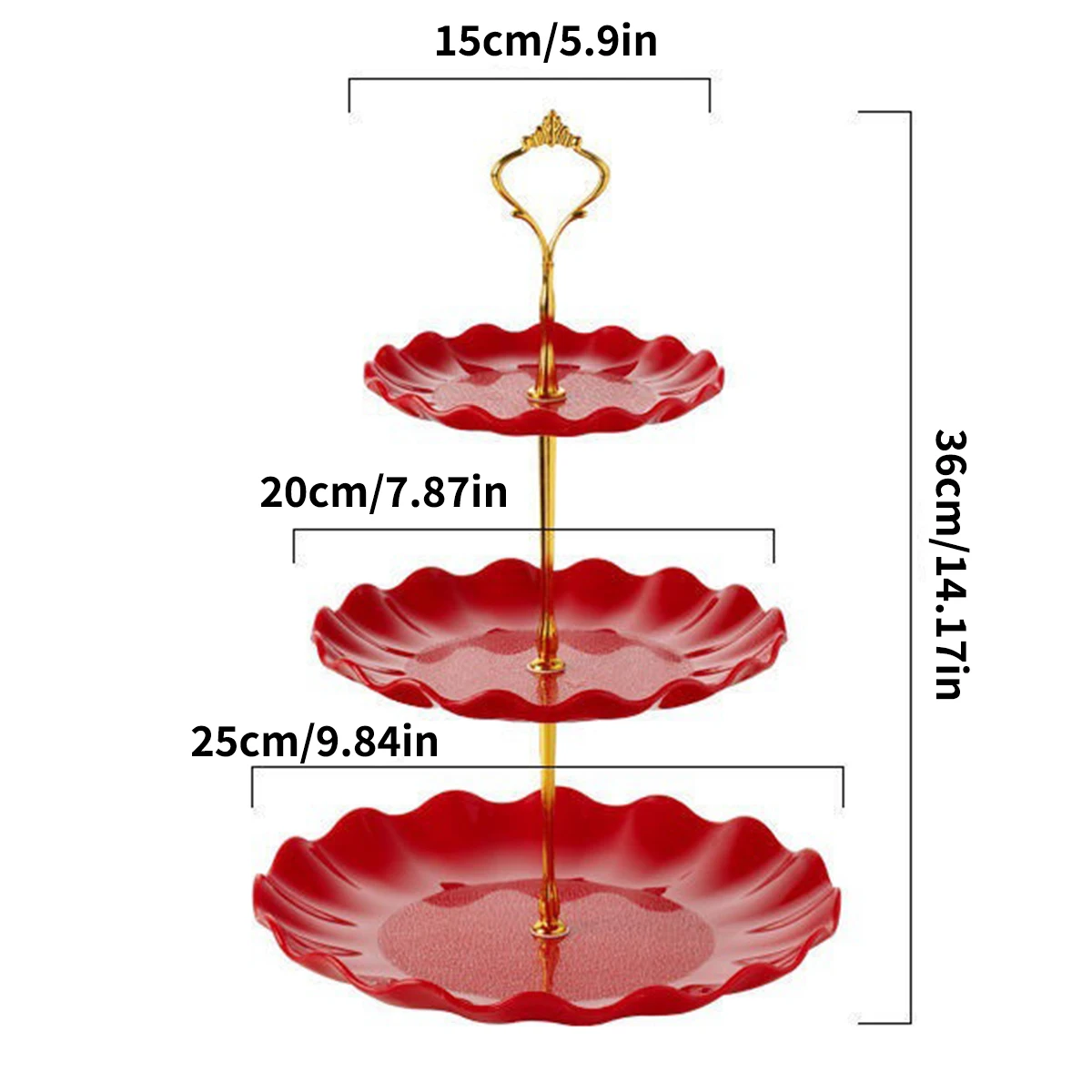 Plastic ,Dessert Display Table, Buffet, Cake Dessert Service Tray, Fruit Plate Display., Wavy, European And American Style