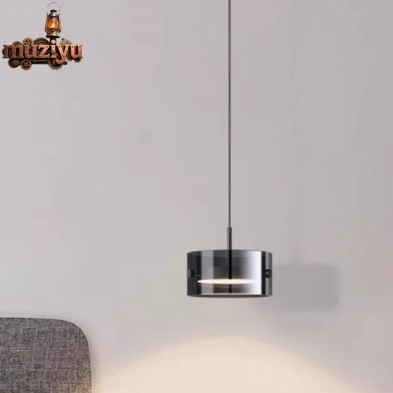 

Muziyu Modern Simple Glass Chandelier Bedroom Bedside Chandelier Italian Bar Restaurant Room Background Wall Roundness Pendant L