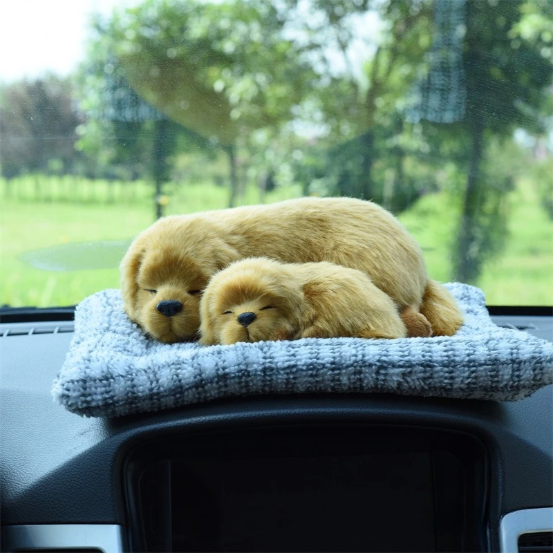 

Car Center Console Decoration Cute Simulation Animal Plush Sleeping Dog Car Ornament Interior Decoration Gift Auto Accessories