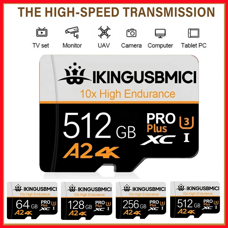 

Micro TF SD Card 512GB 256GB High Speed Cartao De Memoria 128GB Class 10 U3 V30 TF Flash Cards 64GB For Xiaomi Phone Camera PC