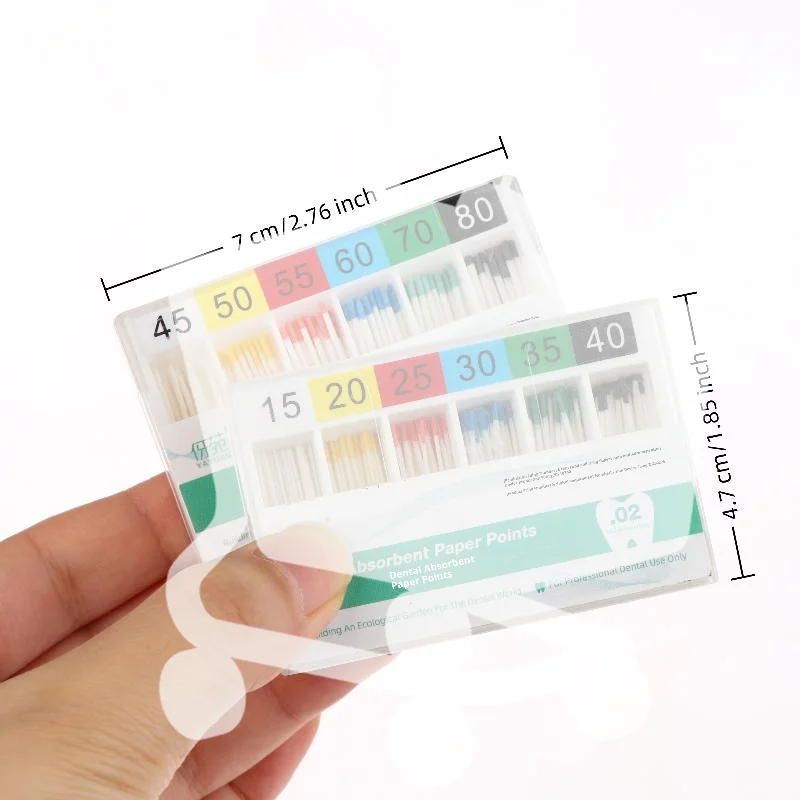 1 Box Dental Absorbent Paper Points GP/PP 02 Taper 15-80# Dentist Use Dentistry Materials Endodontic Cotton Fiber Tips