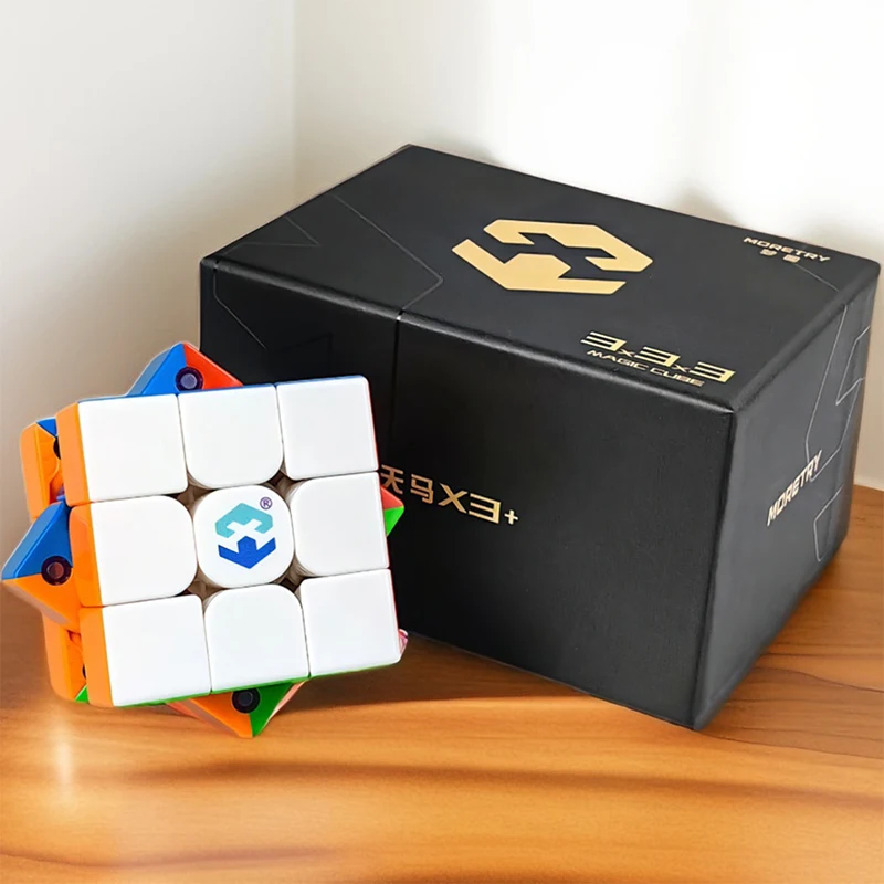 MoreTrycube Cubo de velocidad súper magnético sin pegatinas 3x3 Acabado brillante Cubo de entrenamiento profesional de giro ultrarrápido de baja fricción