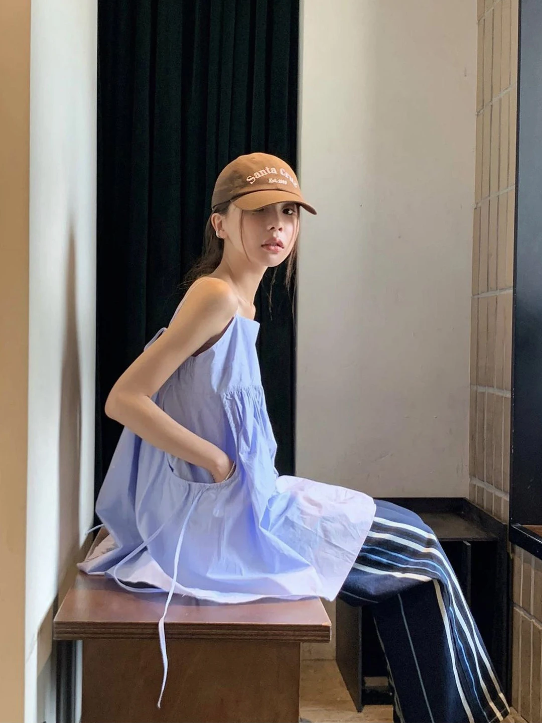 Korean Style Loose Strapless Vest Women's Summer New Fashion Transparent Back Belted Doll Shirt Top  Minimalist Design