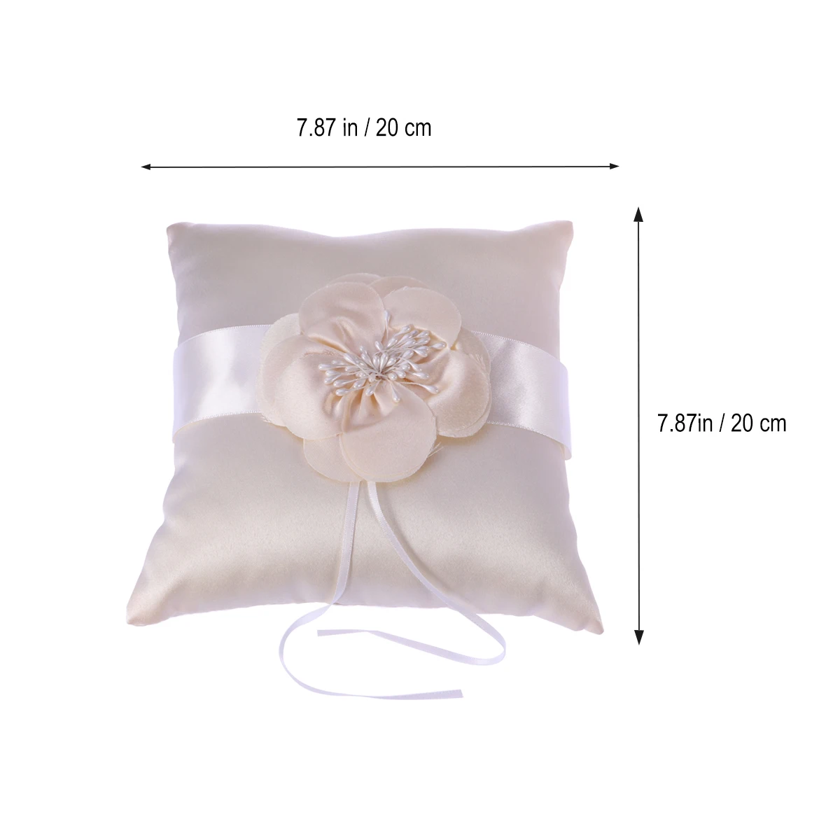 

Wedding Ring 20x20cm Elegant Lace Wedding Ring Bearer Pillow Soft Comfortable Compact Ceremony DIY Party Accessories