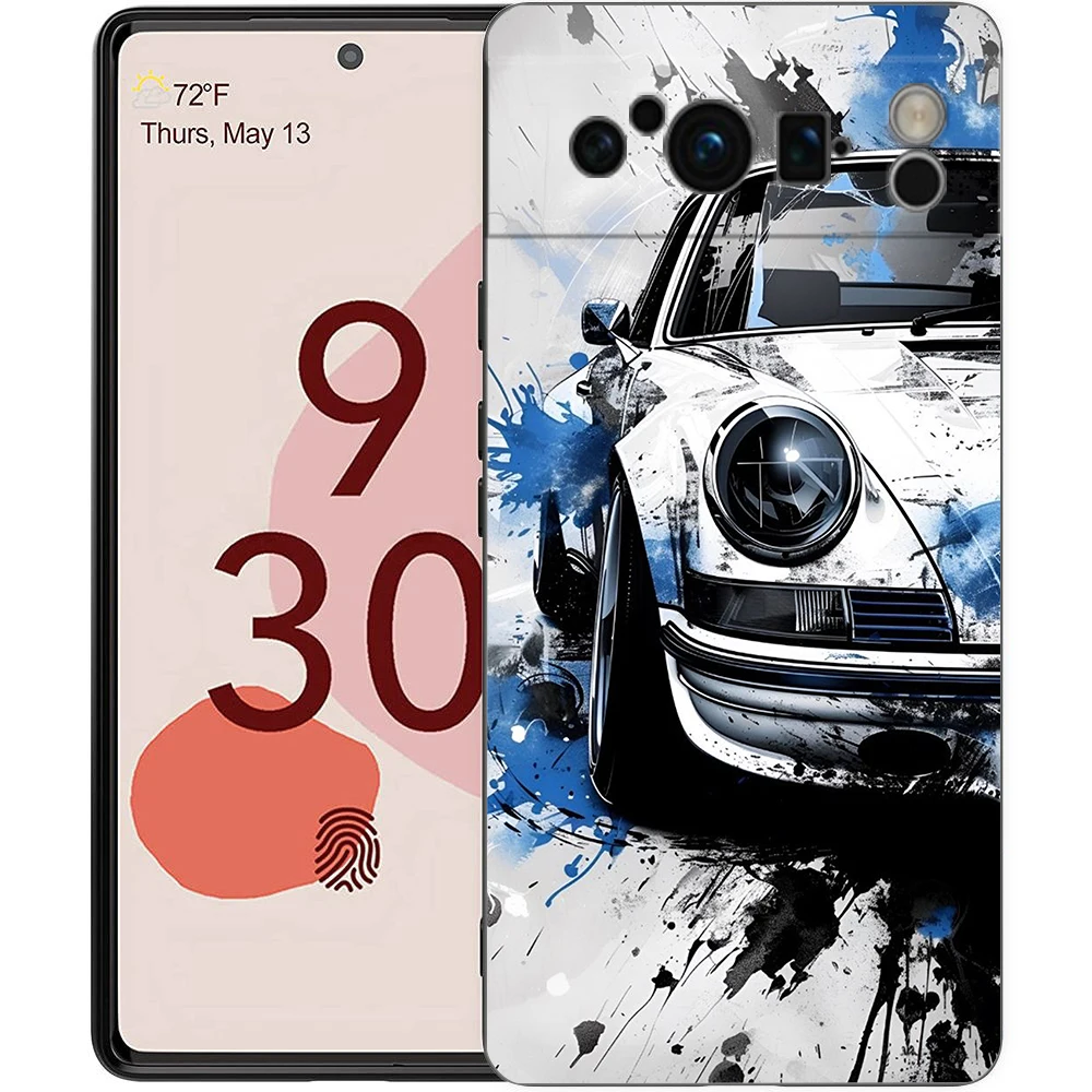 Japan JDM Sports Cars Phone Case For Google Pixel 9 8 7 6 Pro XL 8A 7A 6A TPU Shell Soft Shockproof Black Cover