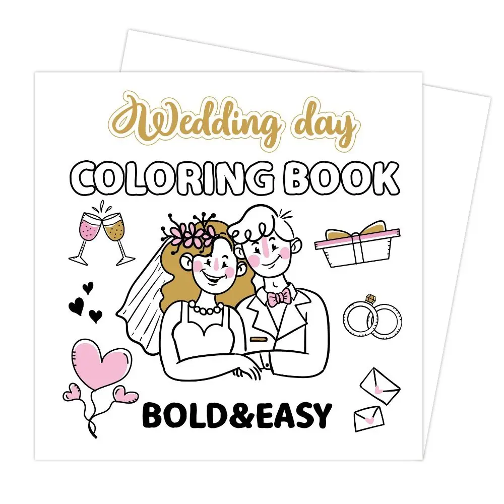 40 Sheets Wedding Day Coloring Book Montessori Toy Pocket Cartoon Doodle Book Interesting DIY Watercolor Painting Book